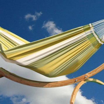 Dunes Lime XL Hängemattenset mit Hängemattenständer aus Holz